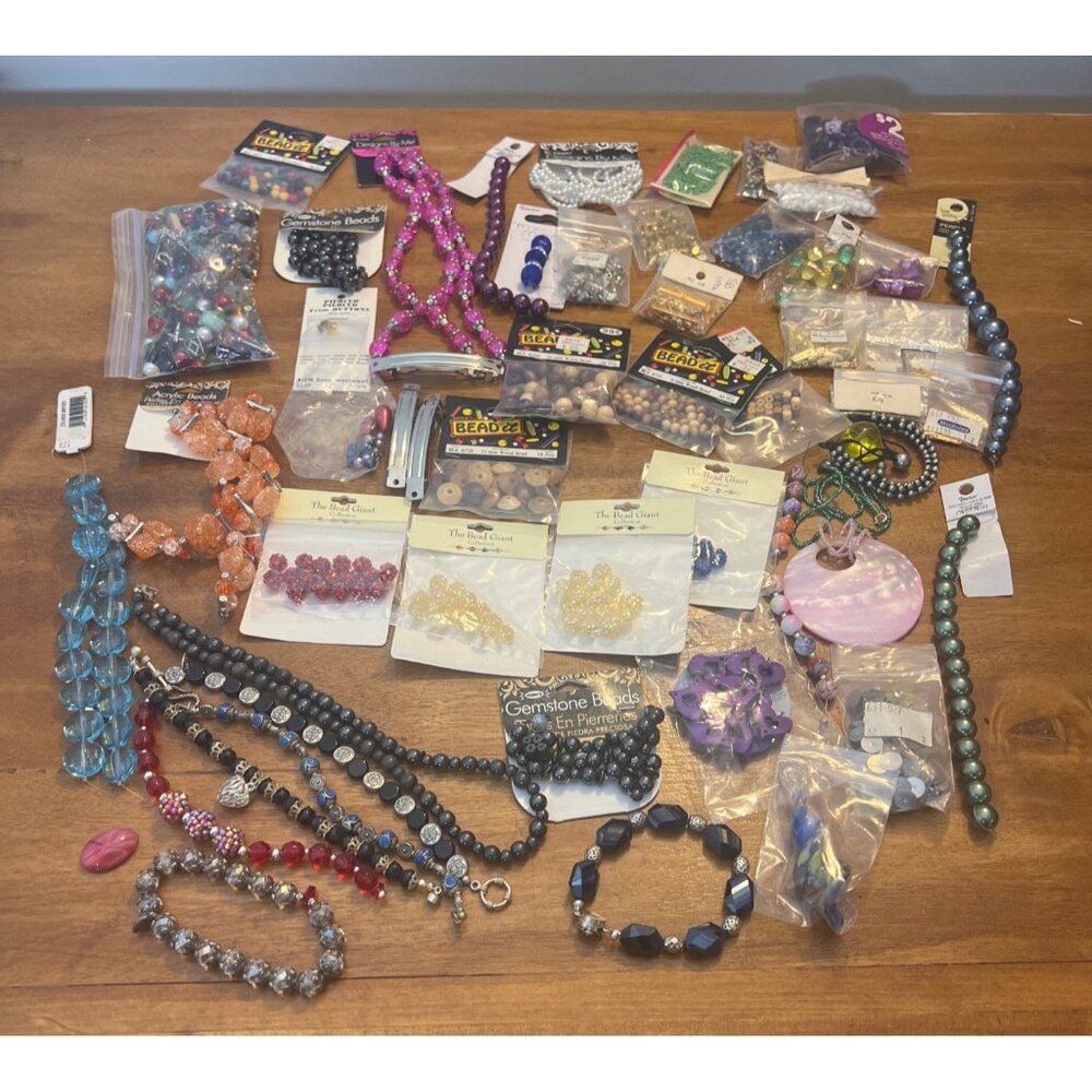Vintage Jewelry Making Craft Beads Supplies Huge Lot 3+ pounds